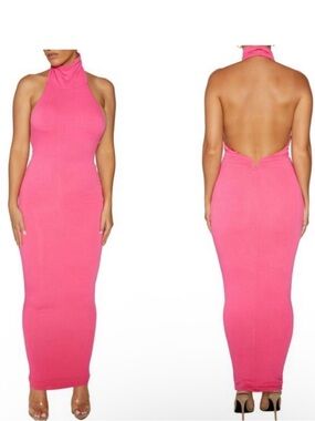 Naked wardrobe high neck halter Dress